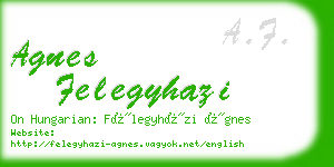 agnes felegyhazi business card